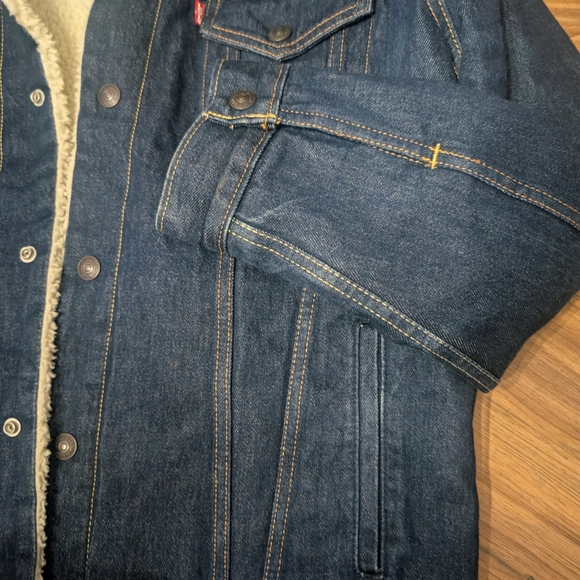 Men's Denim Levi Strauss Trucker Sherpa Jacket - Picture 14 of 16